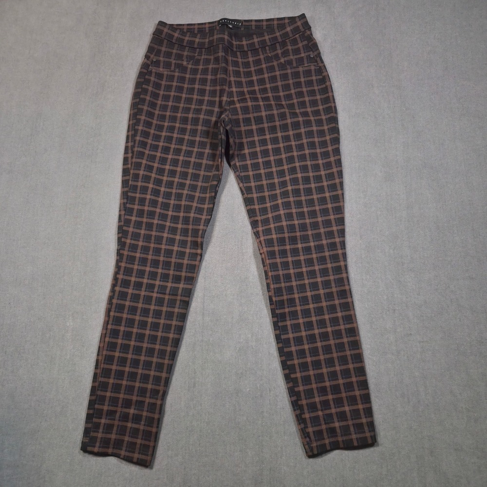 Sanctuary Plaid Leggings Womens Medium Brown Black Skinny Pull On Pants